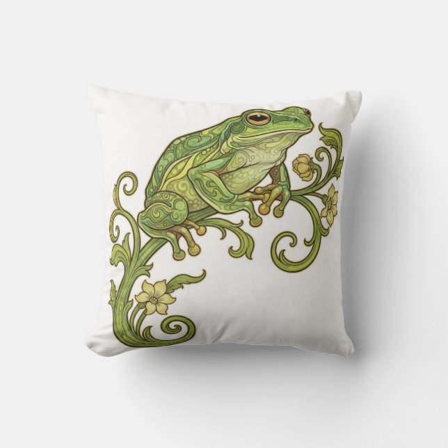 Coussin décoratif Grenouille verte (Recto)