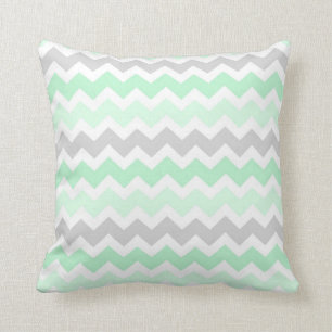 Coussin décoratif gris en bon état de Chevron
