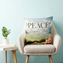 Coussin décoratif inspirant « La paix vous trouve