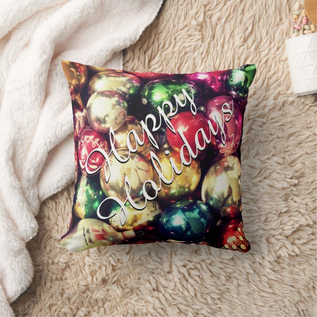 Coussin décoratif "Joyeuses Fêtes" (Couverture)