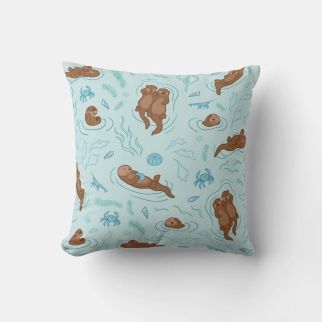 Coussin décoratif loutre amour lumière (Recto)