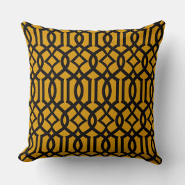 Coussin décoratif Marocain Trellis Noir foncé