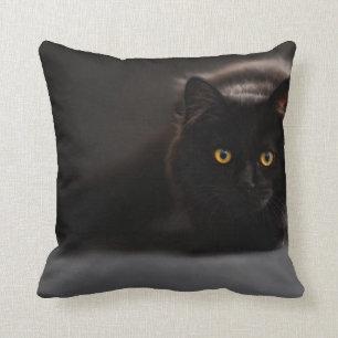 Coussin décoratif mignon chat noir Conception