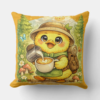 Coussin décoratif Mignonne Exploratrice de Café |