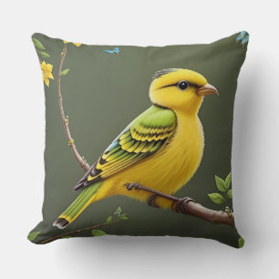 🌞 Coussin décoratif Oiseau Jaune Cadeau Nature Dé