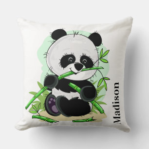 Coussin décoratif personnalisé avec pandas mignons