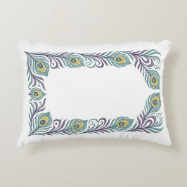 Coussin décoratif plume de paon