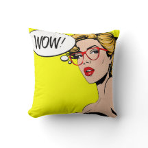 Coussin décoratif Pop Art WOW
