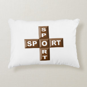 Coussin décoratif pour enfants   CHOCOLAT  SPORT 