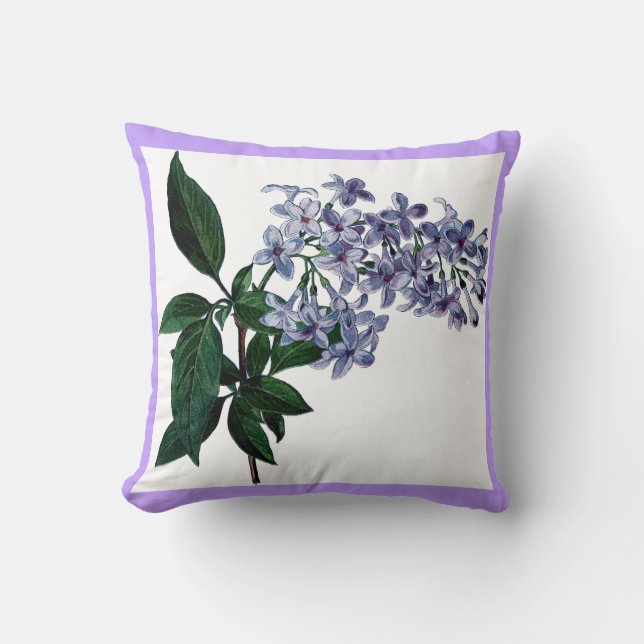 Coussin Décoratif pourpre de jolies fleurs lilas (Recto)