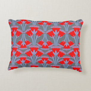Coussin décoratif Red Bellflower   One Owl Artist