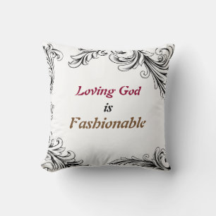 Coussin décoratif réversible .. Aimer Dieu