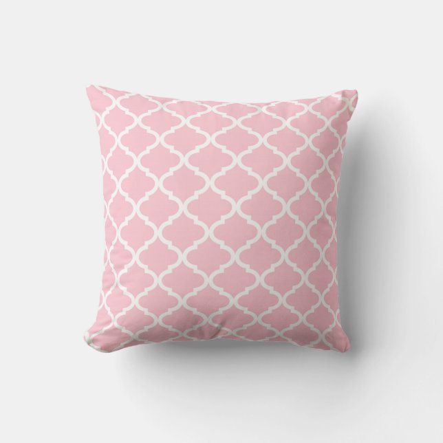 Coussin décoratif rose-clair de Quatrefoil (Recto)