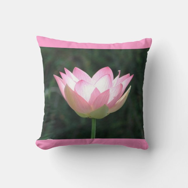 Coussin décoratif rose de Lotus (Recto)