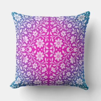 Coussin décoratif rose et violet Boho Mandala