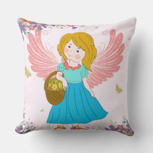 Coussin décoratif roses ailes