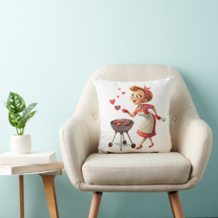 Coussin décoratif Saint-Valentin Cuisine Cœurs rou