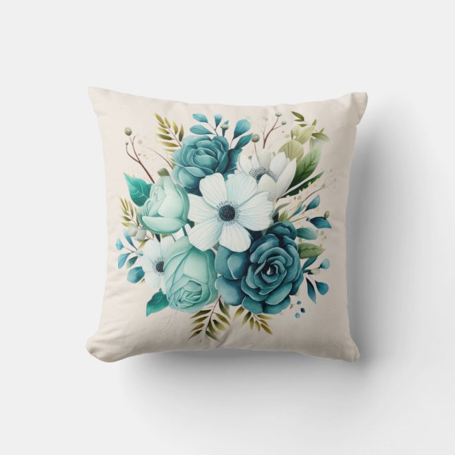 Coussin décoratif Turquoise bleu turquoise clair (Recto)