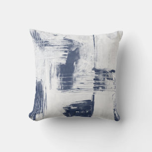 Coussin Décoration Abstraite bleue/blanche contemporaine 