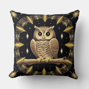 Coussin Décoration de maison fantaisie cosmique de hibou n