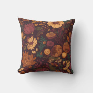 Coussin Décoration de saison de fleur marron d'automne