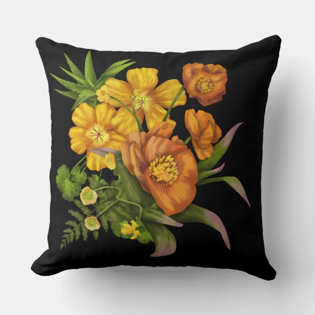 Coussin décoration fleurie (Recto)