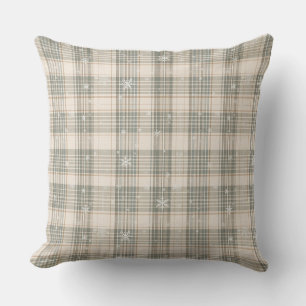 Coussin Décoration intérieure hivernale cosy carreaux & fl