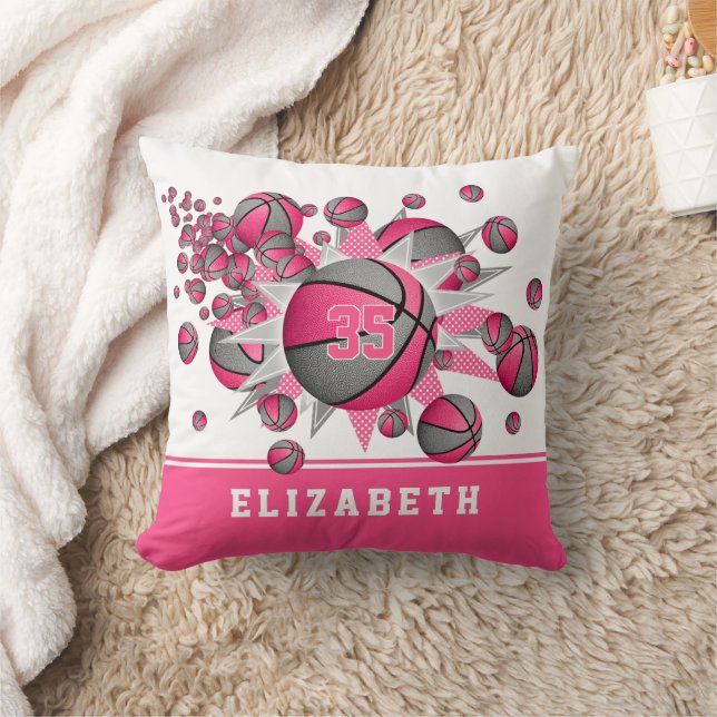 Coussin décoration sport girly rose gris (Couverture)