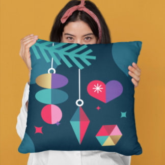 Coussin Décorations de Noël géométriques audacieuses Jeu d
