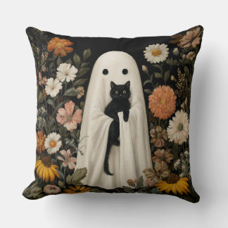 Coussin Decorative Boo Holding A Cat Throw Pillow