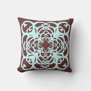 coussin décorative Brown et turquoise