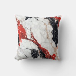 Coussin décorative en marbre blanc, noir et rouge
