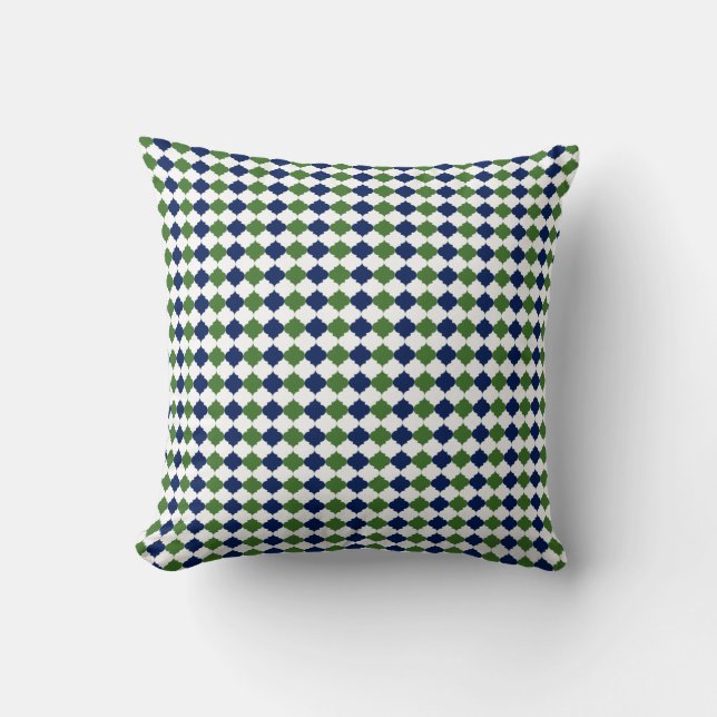 Coussin Decorative Pillow with Moroccan Zellige Patterns (Recto)