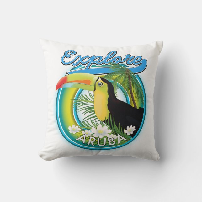 Coussin Découvrez le logo Aruba (Recto)