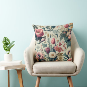 Coussin Découvrez le Motif botanique fleuri de printemps