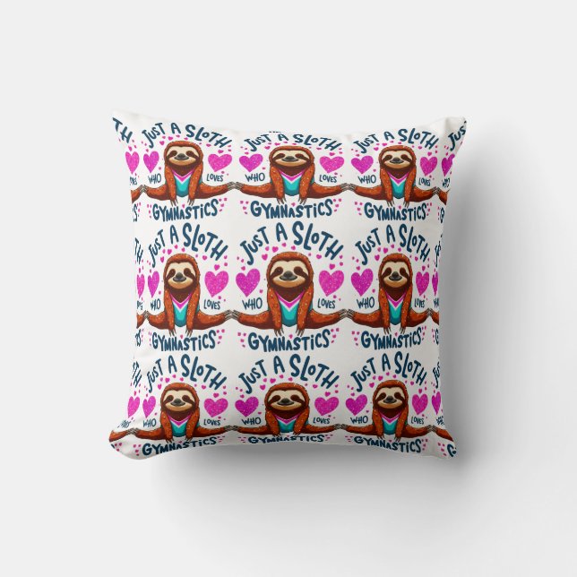 Coussin Découvrez Sloth's Gymnastique Journy & Fitness Lov (Recto)