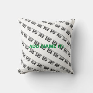 COUSSIN DÉDIÉ À DIEU PERSONNALISABLE COOL TEXTE NOIR