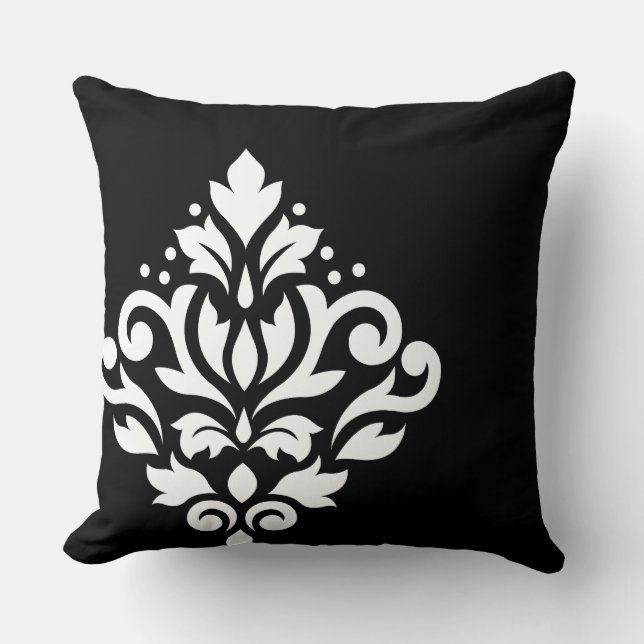 Coussin Défiler Damask Off-set I (2Way) noir et blanc (Recto)
