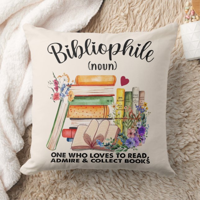 Coussin Définition bibliophile confortable (Couverture)