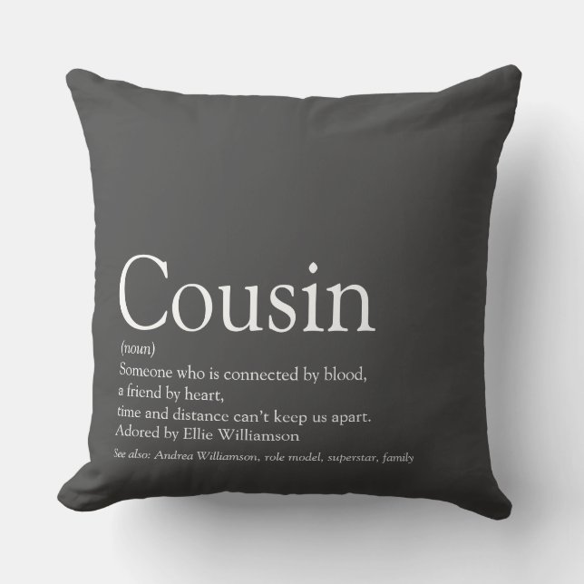 Coussin Définition Cousin Dire Citation Grande (Recto)
