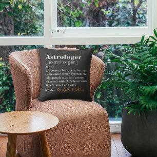 Coussin Définition d'astrologue personnalisable Noir