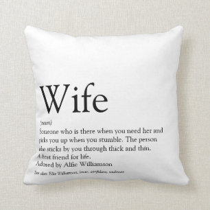 Coussin Définition De Femme Mariée Moderne En Noir Et Blan