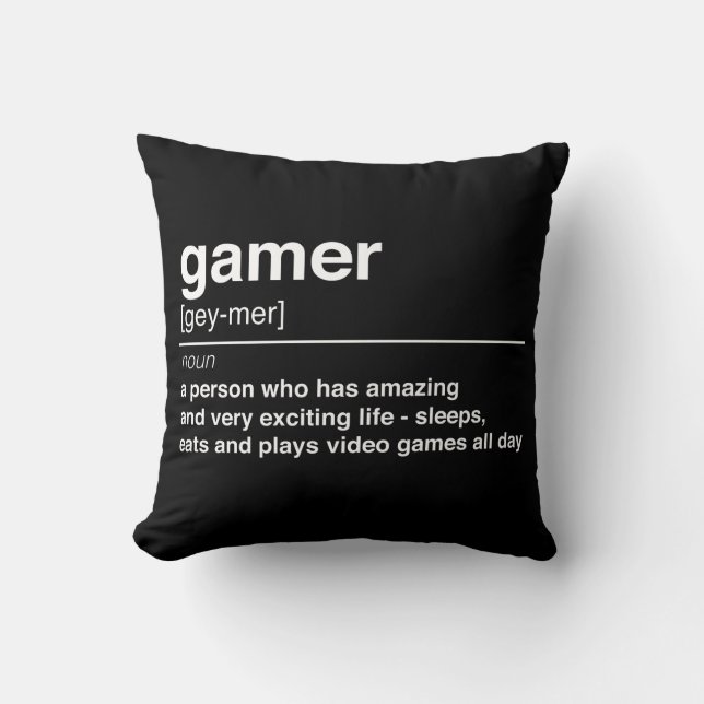 Coussin Définition de Gamer (Recto)