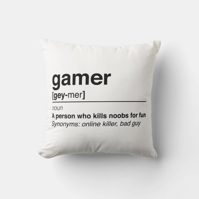 Coussin Définition de Gamer (Recto)