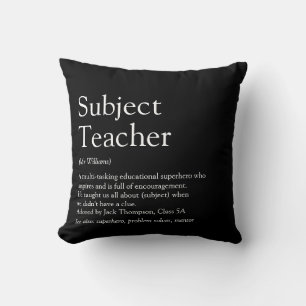 Coussin Définition de reconnaissance des enseignants noir 
