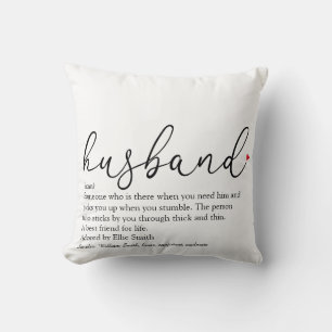 Coussin Définition du mari Script Red Love Heart