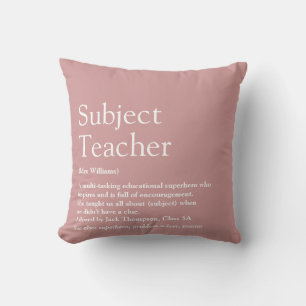 Coussin Définition Rose de Reconnaissance des Enseignants 