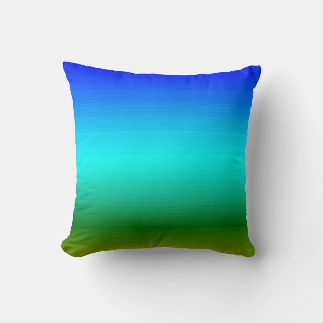 Coussin Dégradé bleu et vert mer et ciel (Recto)