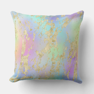 Coussin Dégradé de arc-en-ciel moderne et motif de marbre 