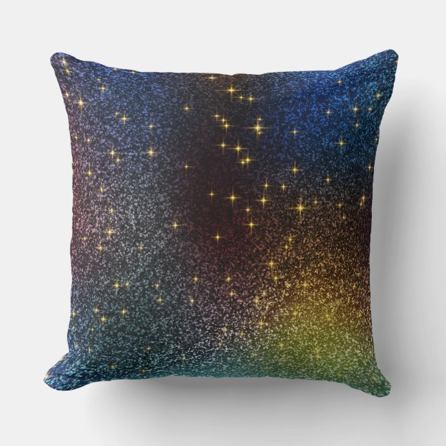 Coussin Dégradé de parties scintillant brillant avec des c (Recto)